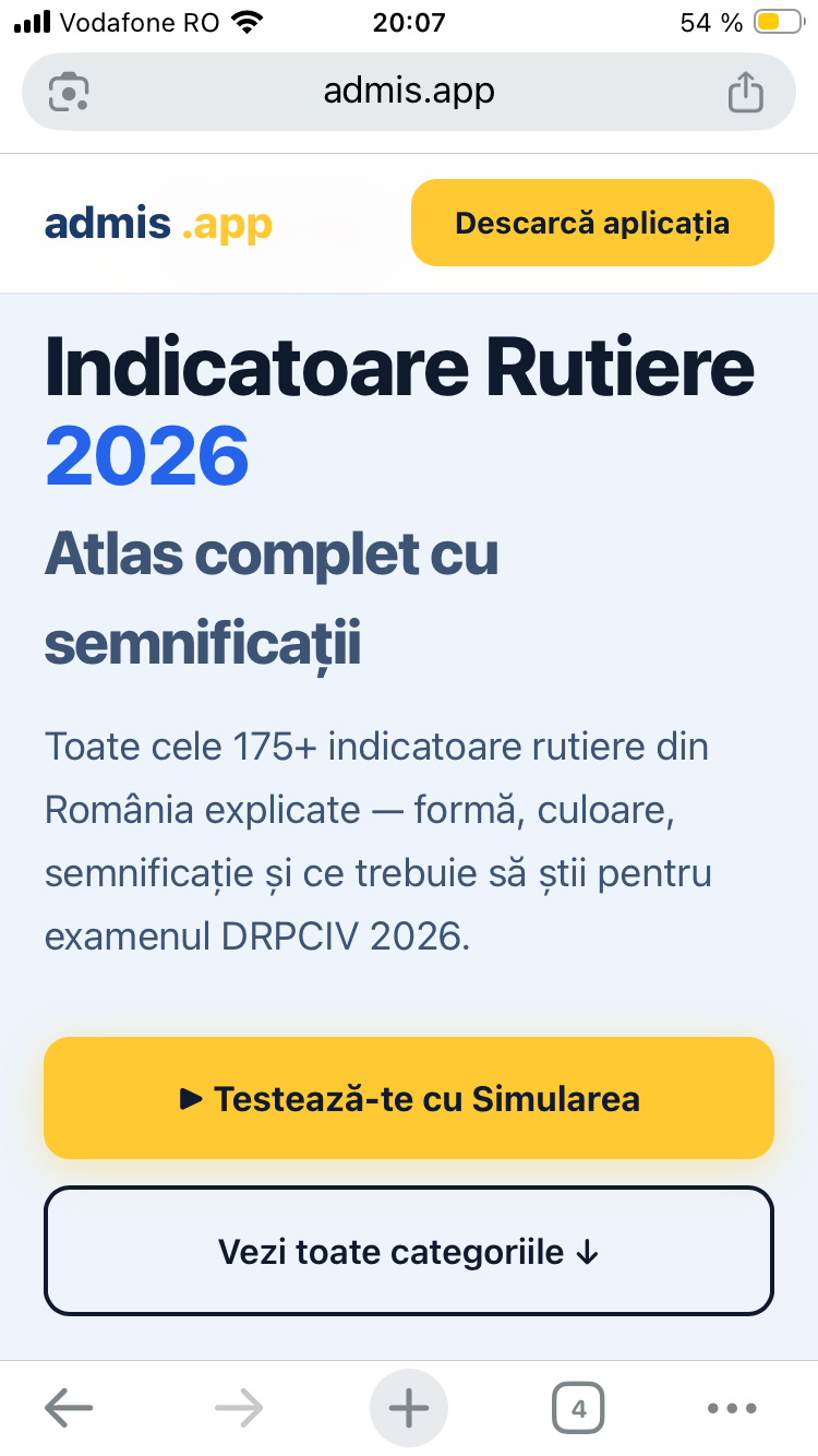 Indicatoare Rutiere 2026 — atlas complet